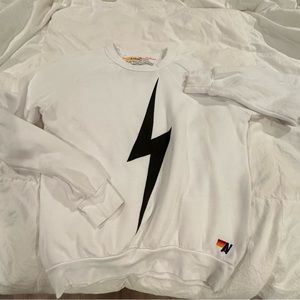 Aviator Nation Bolt Crew Sweatshirt - White, X-Small